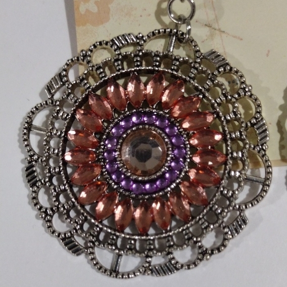 Mudd Women's Multicolor Crystal Filigree Design Drop Dangle Earrings - Jewelry - Picture 3 of 8